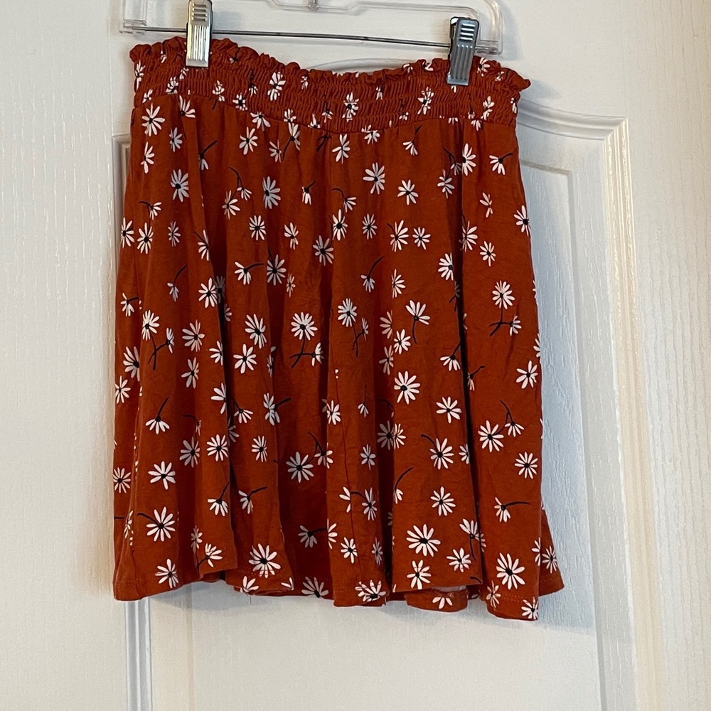 Bixby Nomad Smocked Waist Knit Floral Skirt Sz M